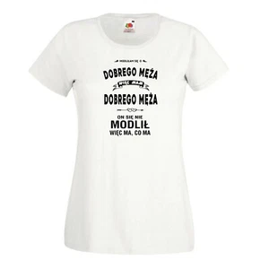 T-shirt Dobry Maz Zona prezent maglietta divertente regalo mąż żona maglietta San Valentino PL - Foto 1 di 4