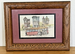 EILEEN DAVID HISTORIC SAN FRANCISO POWELL & HYDE STREETCAR SIGNED LITHO PRINT - Picture 1 of 6