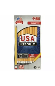 USA Titan Premium Holz #2 Bleistifte, gespitzt, langlebige Radierer (12 Stück) - Bild 1 von 7