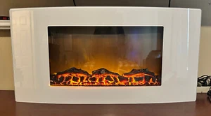 Cambridge Callisto 35" Wall-Mount Electric Fireplace with White Curved Panel.... - Picture 1 of 24