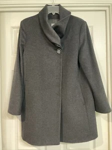 Cinzia Rocca Icons Coat Wool Cashmere Charcoal Women’s US 8 Made In Italy Luxury - Picture 1 of 10