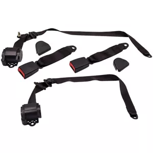 2Pcs 3 Point Retractable Seat Belts for Jeep CJ YJ Wrangler 1982 1983 1984-1995 - Picture 1 of 11