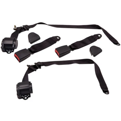 2Pcs 3 Point Retractable Seat Belts for Jeep CJ YJ Wrangler 1982 1983 1984-1995 - Image 1 of 4