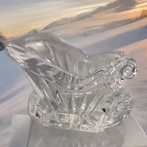 Trineo de cristal International Silver Company 24 % cristal de plomo Navidad - Imagen 1 de 15