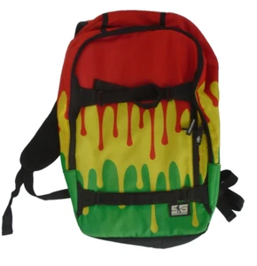Sprayground Rasta Color Drip Paint Backpack Red Green Gold - Picture 1 of 5
