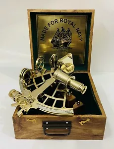 Sestante alto 25,4 cm in ottone lucido, nave da collezione nautica e nautica, - Foto 1 di 6