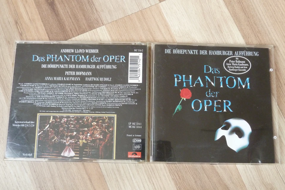 Das Phantom der Oper - Hamburger Höhepunkte  - CD von 1990 Peter Hofmann - Bild 1 von 2