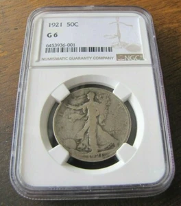 1921 WALKING LIBERTY TYPE HALF DOLLAR NGC G-6 - Picture 1 of 6