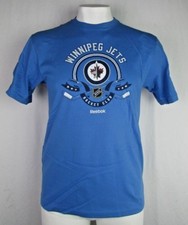 Winnipeg Jets NHL Reebok Men's Distress Logo Blue Short Sleeve Tee