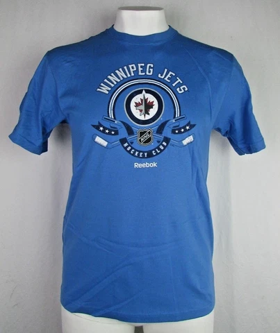 Winnipeg Jets NHL Reebok Men's Distress Logo Blue Short Sleeve Tee Cover