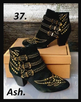 Bottines à petit talon noir marque ASH Pointure 37 - Photo 1/4