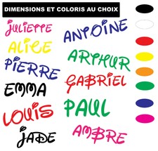 Autocollant Prénom Sticker enfant personnalisé Porte Adhesif Véhicule Moto Deco