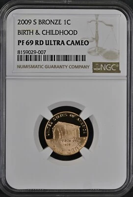 2009 S Bronze Lincoln Cent 1C BIRTH & CHILDHOOD PF69 RD Ultra Cameo - Image 1 of 2