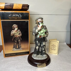 RARE Emmett Kelly JR. figurine. “eating Cabbage” #9708 with wooden base LE 402 - Picture 1 of 24