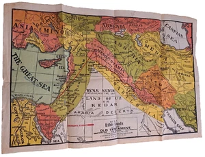 Mappa n.4 Bibbia Terre dell'Antico Testamento A H Eilers St Louis MO Scuola Domenicale - Foto 1 di 16