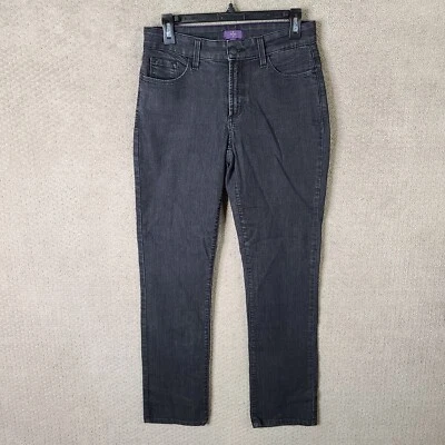 NYDJ Jeans Womens 6 Black Skinny Mid Rise Lift Tuck Denim Rhinestone Stretch - Image 1 of 4