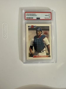 1992 Bowman # 1 Ivan Rodriguez RC Rookie PSA 10 Gem Mint Texas Rangers HOF