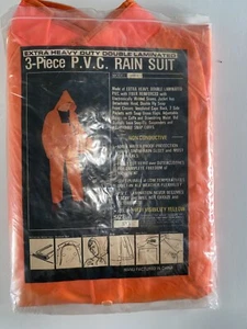PVC 3-Piece Fiber Reinforced Double Laminate Heavy Duty Rain Suit XXL - Picture 1 of 6