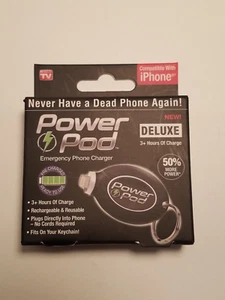 Power Pod DELUXE Keychain Emergency Phone Charger 3+ Hours of Charge iPhone Only - Picture 1 of 6