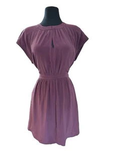 Madewell Plum Silk Short Sleeve Dress Size 2 - Picture 1 of 4
