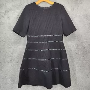 TAYLOR mini abito donna nero taglia 14 manica corta aderente e svasato chiusura zip - Foto 1 di 8