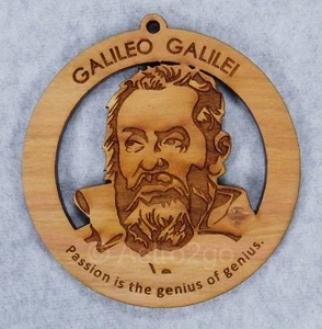 GALILEO GALILEI--Astronomy Space Telescope Science Nestled Pines wooden ornament - Picture 1 of 3