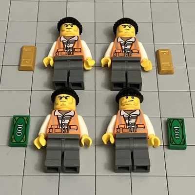 Lego Cty0779 Minifigure Bandit Crook Orange Vest From Set 60138 Lot Of 4 D1 53 - Image 1 of 2