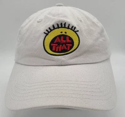 Sombrero de papá clásico blanco con logotipo All That correa ajustable bordado trasero Foto 1 de 4