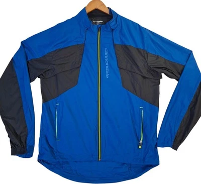 Chaqueta de ciclismo Cannondale para hombre XL azul negro cremallera completa bicicleta cortavientos carcasa Foto 1 de 4