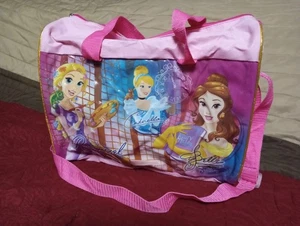 Vintage Disney Princess Rapunzel, Belle & Cinderella Signed Pink Duffle Bag - Picture 1 of 10