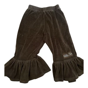 Matilda Jane Girls Size 2 Bell Bottom Pant Brown Ruffles - Picture 1 of 3