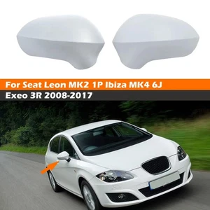 2PCS Rearview Side Mirror Covers Cap For MK2 1P Ibiza MK4 6J Exeo 3R 2008-2017 - Picture 1 of 4