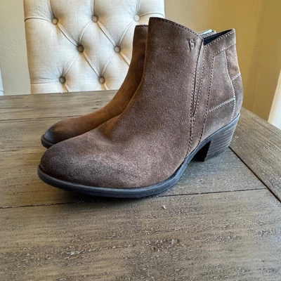 Josef Seibel US Size 6-6.5 EU 37 Daphne 09 Suede Ankle Boot Zip Side Block Heel — 第 1/4 张图片