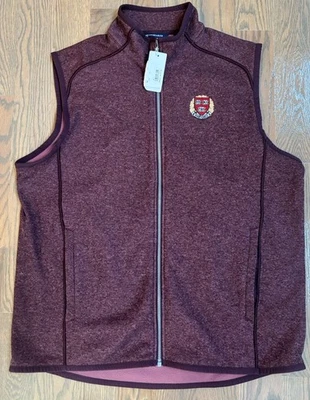 Cutter & Buck Men's Vest Harvard Crimson Mainsail Sweater-Full Zip  XL NWT - Image 1 of 4