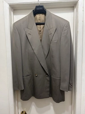 Blazer Lanvin Hombre 50R Beige Doble Pecho Lana Pico Solapa Hecho en Italia Foto 1 de 4