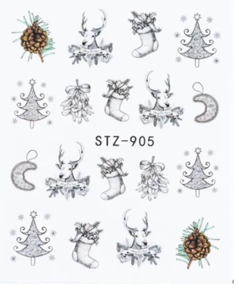 Nagelsticker Nagel Tattoos Winter Weihnachten Christmas Nail Art Design Sticker  - Bild 1 von 1