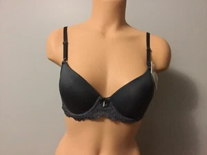 **SMART&SEXY** Signature leicht gefütterter T-Shirt-BH mit Spitze, 32C, neu mit Etikett, anthrazit - Bild 1 von 12
