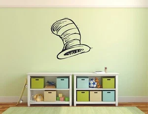 Dr Seuss Cat in Hat Cartoon Kids Show Vinyl Art Sticker For Home Room Wall Decal - Picture 1 of 4