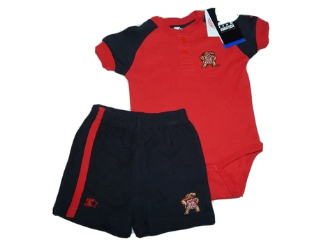 Baby Boys Size 6-9 Months Outfit Maryland Terrapins 2pc Bodysuit Pants NEW Terps Cover