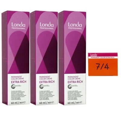 Londa Professional permanente Cremehaarfarbe Extra Rich 3 x 60 ml 7/4 mittelblon
