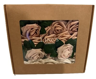 Ling's Moment Artificial Flowers Combo Box Set Shades of Morandi Peach Set of 25 - Image 1 of 4