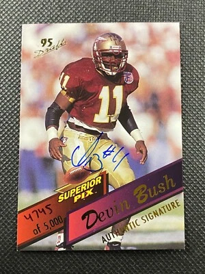 1995 Superior Pix Autographs #29 Devin Bush Rookie Auto #/5000 #29 Florida State - Image 1 of 2