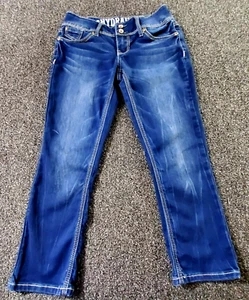 Hydraulic Jeans Women's 5/6 Bailey Low Rise Cropped Dark Wash Flap Pockets Y2K - Picture 1 of 10