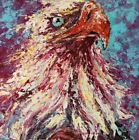 Eagle Original art bird Oil Painting Ukrainian artist Texture artwork Impasto