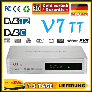 GTMEDIA V7TT DVB-T2 DVB-C HEVC HD Terrestrisches Kabel Receiver PVR Ready+W-lan - Bild 1 von 18