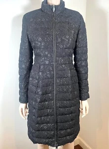 VERY CHIC VALENTINO SUB ZERO COUTURE BLACK LACE AND DOWN FITTED COAT, SIZE 6