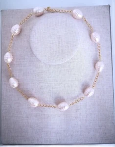 13*16mm pear screw pink mother of pearl chain Hawalian necklace 17"-19" - Imagen 1 de 6