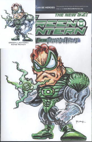 Rare Green Lantern #13 Original RAK Artwork + Hand-Signed ACEO Card, Collectible