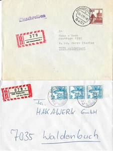 6 Stück Einschreibebriefe Burgen und  Schlösser 210 Pf und 3x70 Pf (Rolle) ... - Bild 1 von 2