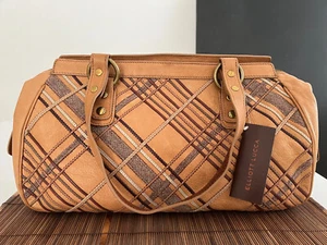 NWT Elliot Lucca/The Sak - Vintage Boho Tan Leather+Tweed Handbag/Tote ORIG $238 - Picture 1 of 10